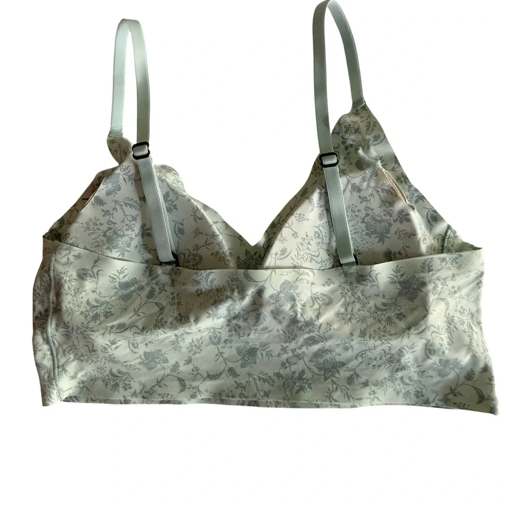 LUCKY BRAND‎ Light Grey Floral Seamless Comfort Lounge Ladies Bra, M